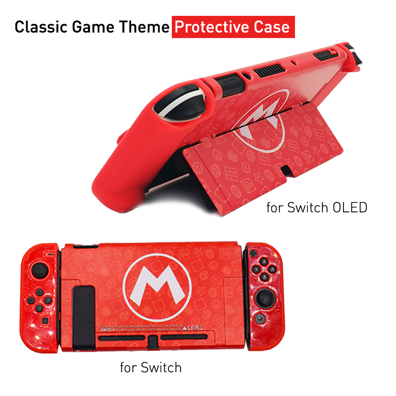 Para nintendo switch escudo caso duro "m" e "l" estilo habitação protetora capa fina pele ns switch oled acessórios do jogo