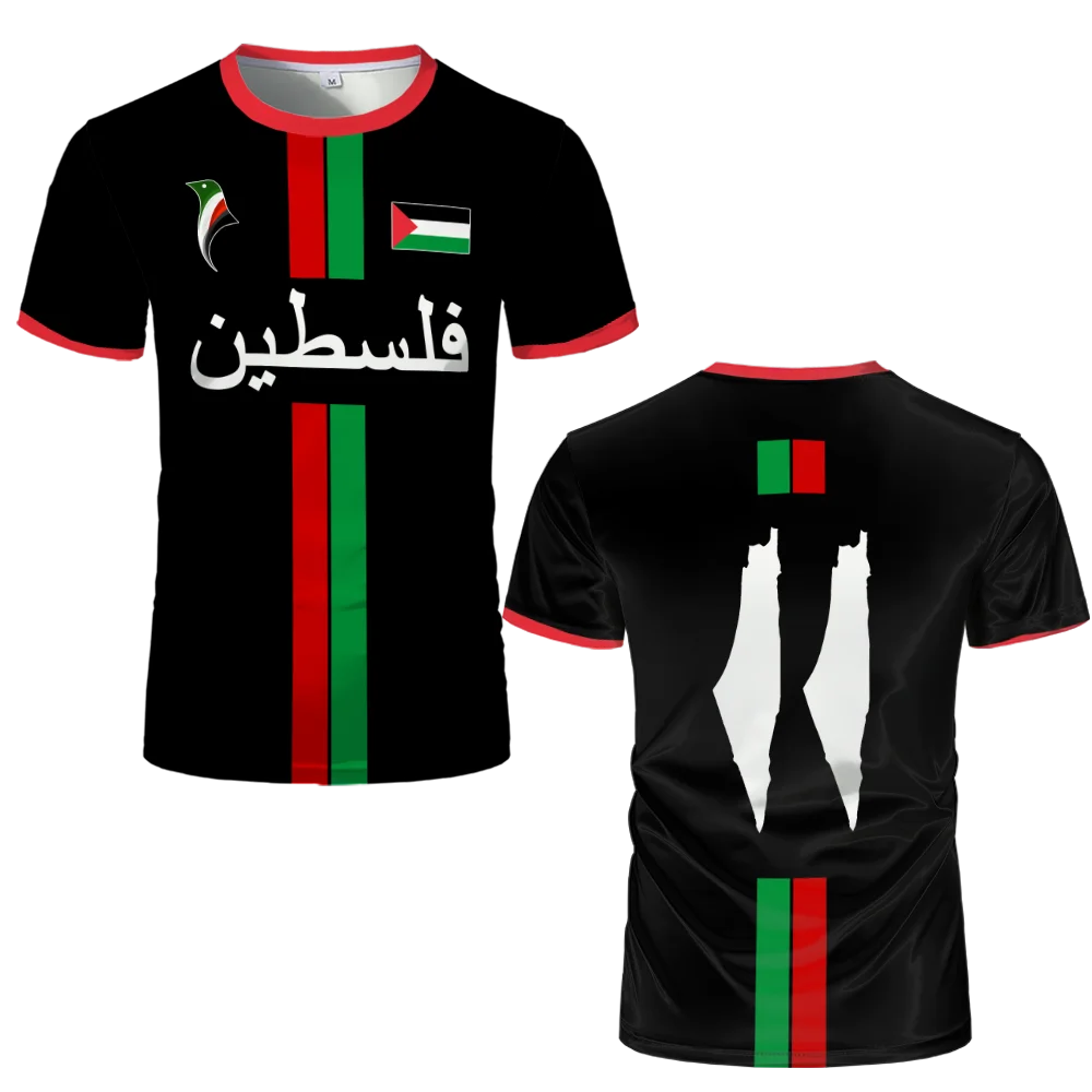 2025 nuevas camisetas de fútbol palestino verano hombres y mujeres Jersey palestino Gaza camisetas para niños regalos al por mayor camiseta Unisex