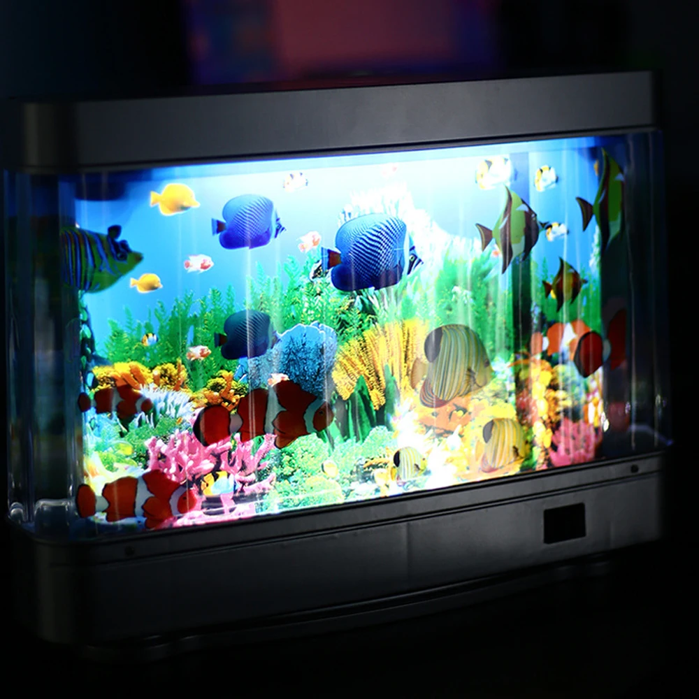 Luce decorativa per acquario da tavolo, luce decorativa per acquario dinamico USB, ornamenti a tema decorativo per acquario, dinami