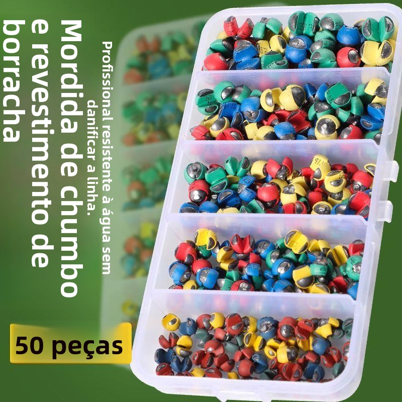 Pesos de Pesca em Chumbo com Clipe, Tipo Boca Aberta, Sem Danos à Linha, Acórios para Pesca em Água Saada, Pesos de Esta...