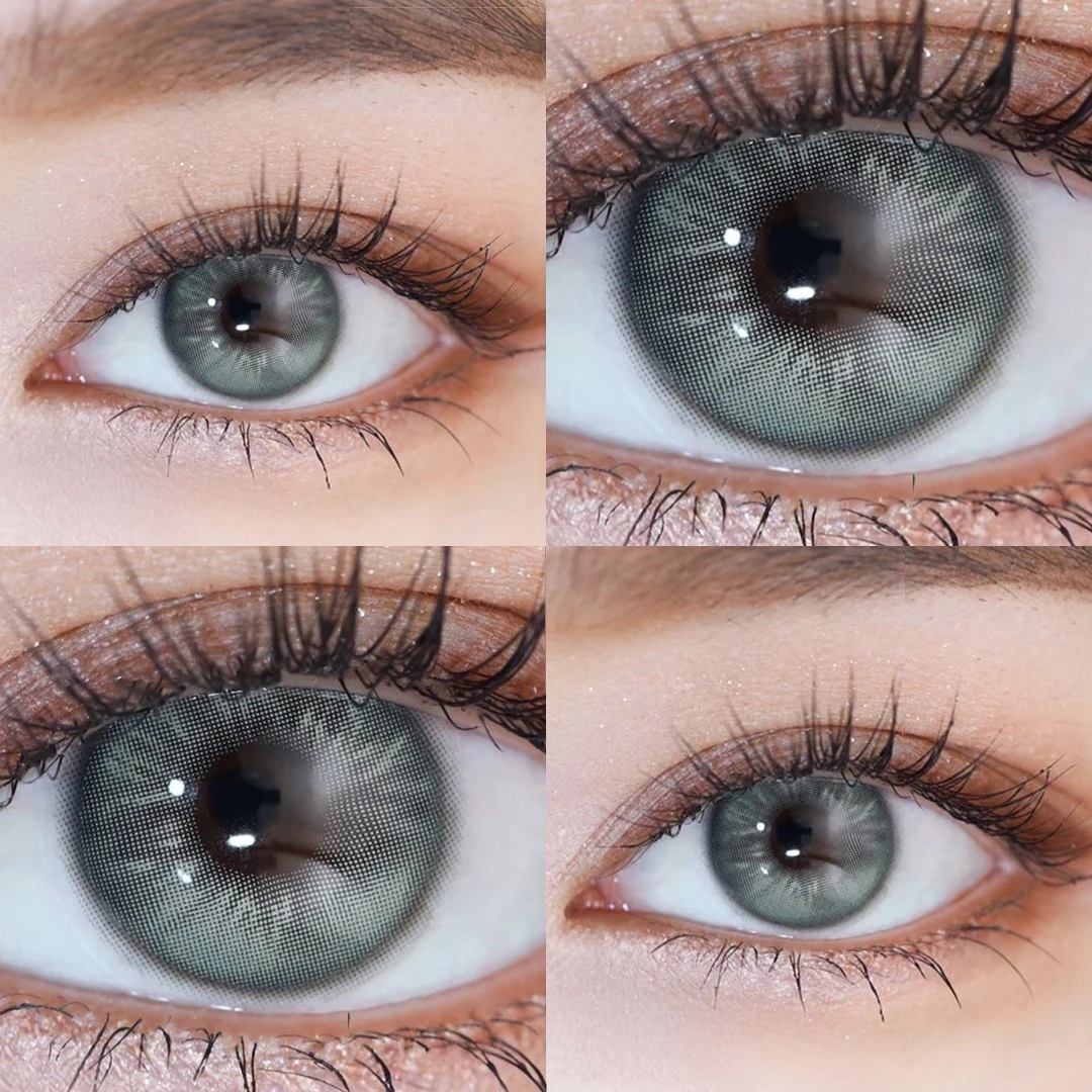 คอนแทคเลนส์สี2ชิ้นเลนส์วงกลมสีนักเรียนเลนส์สีเขียวม่านตาตามใบสั่งแพทย์ประจำปีสีธรรมชาติ