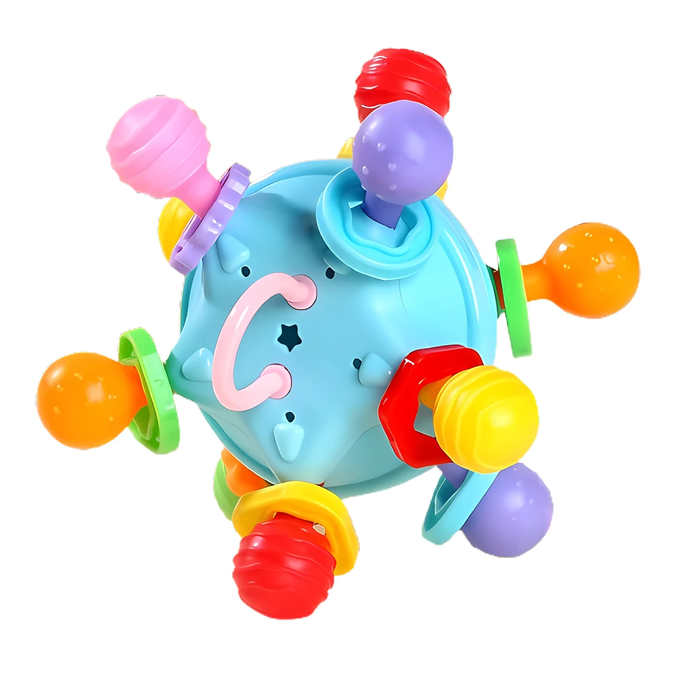 Star Grip Ball Rattle Tooth Glue Toy Can Rotate Pronunciation