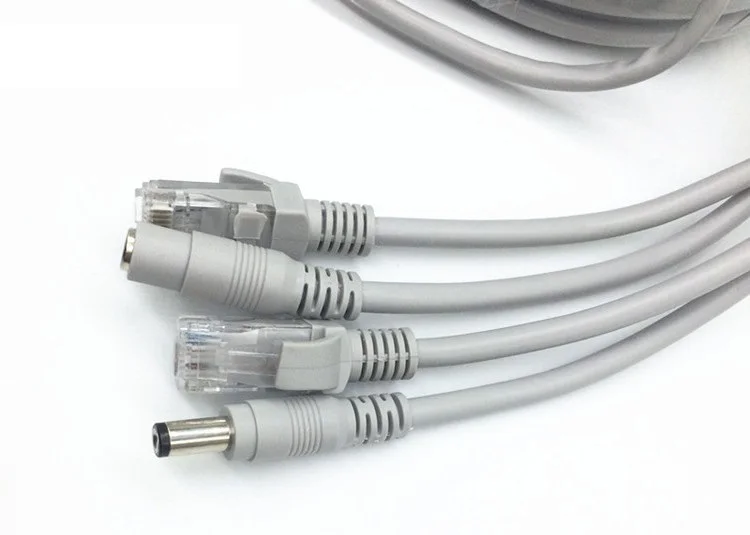 RJ45 Ethernet กล้องวงจรปิดสาย Cat5e DC Power Cat5 เครือข่ายอินเทอร์เน็ต LAN สาย PC คอมพิวเตอร์สําหรับ POE ระบบกล้อง IP Concatenon