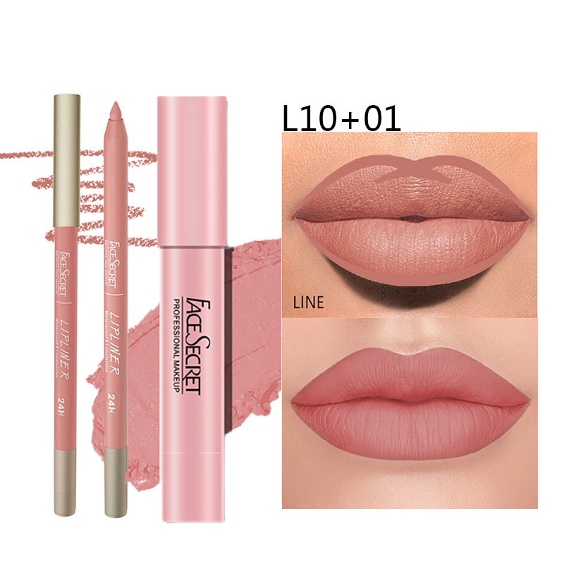 Impermeável Matte Lipstick Set, maquiagem de lábios de longa duração, renderização de cores suaves, cosméticos femininos