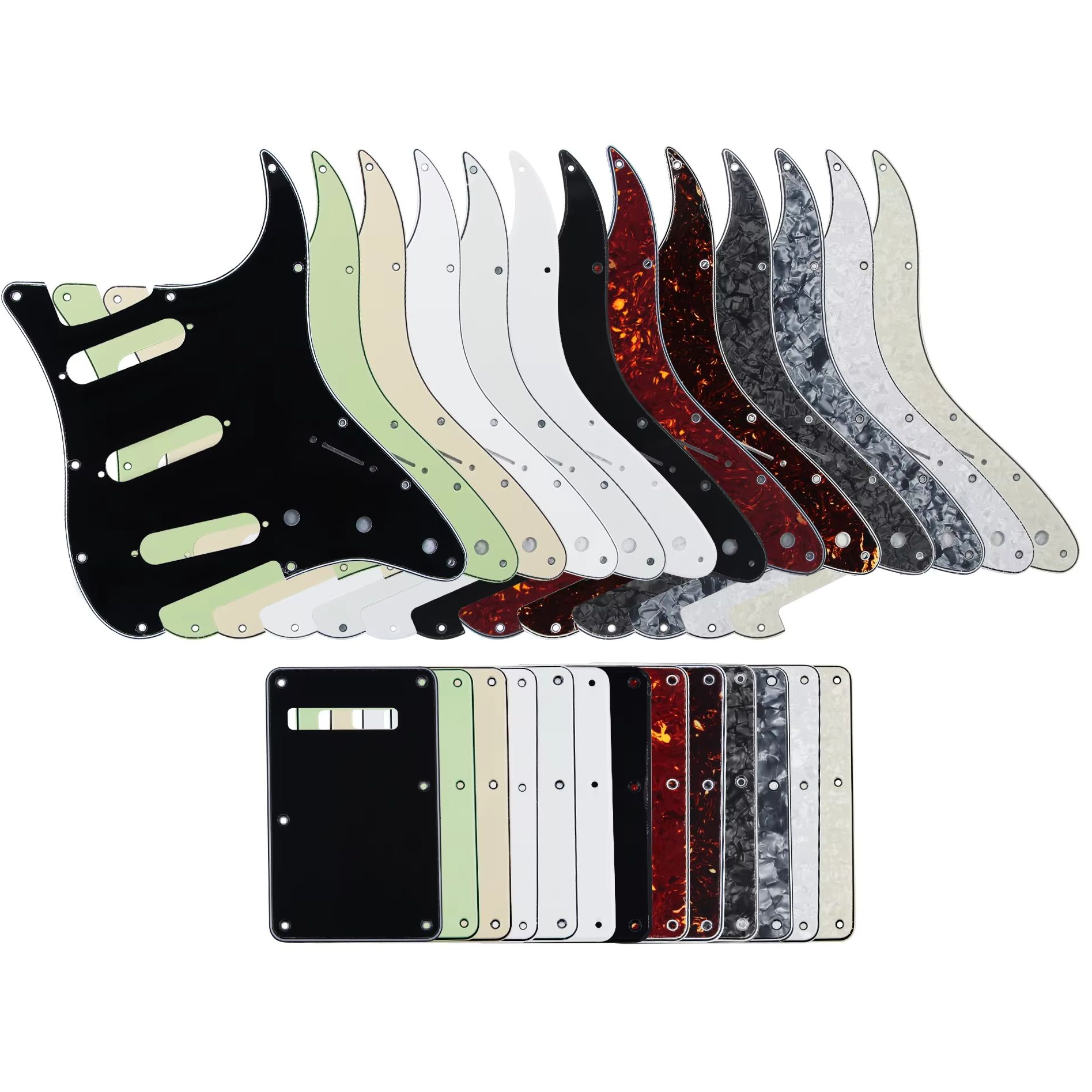 FLEOR Juego de golpeador SSS ST FD, placa rascadora para guitarra, 11 agujeros, placa trasera y tornillos para golpeador para guitarra eléctrica de EE. UU./Mexico