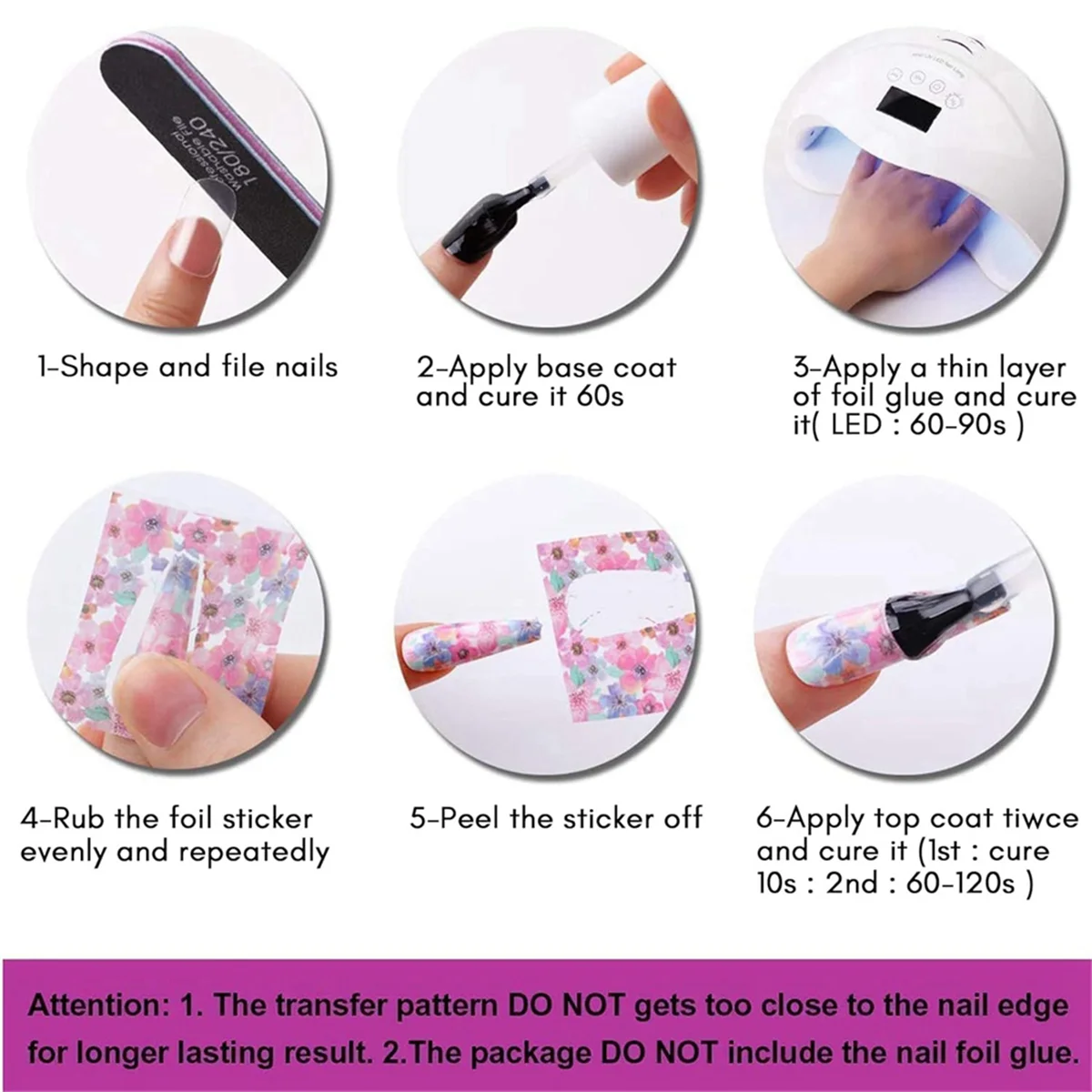 A71P 10 rollos de lámina para uñas, lámina de transferencia láser para uñas, calcomanías holográficas para decoración de uñas, pegatinas para uñas