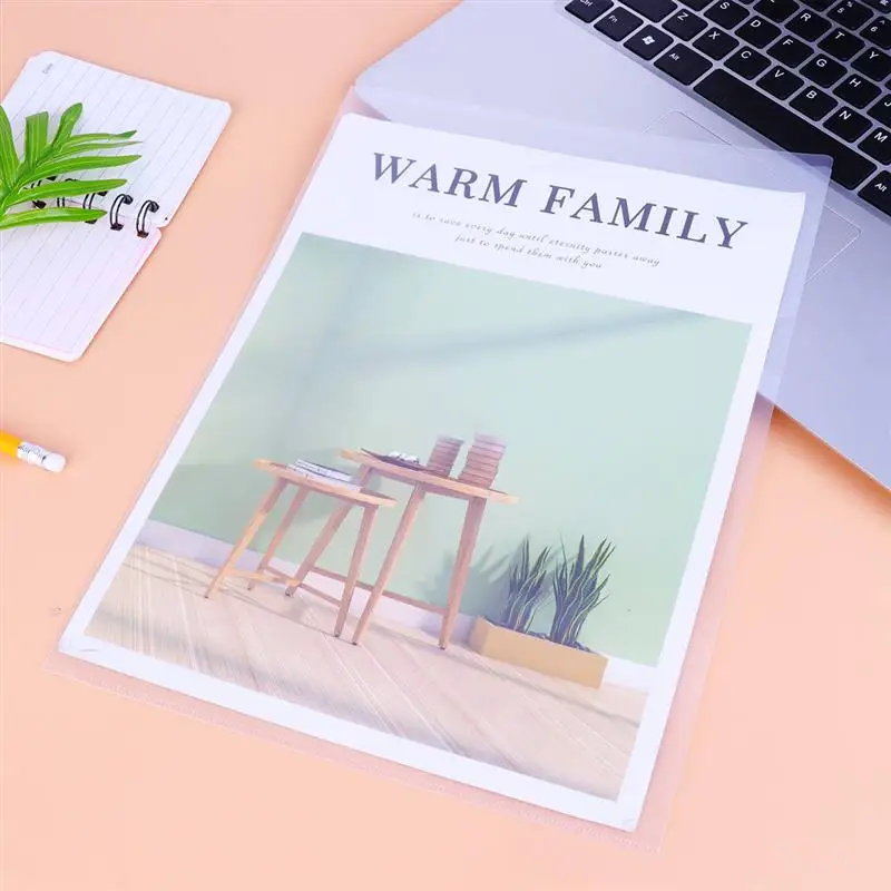 20pcs Document Storage Pouch Bag Transparent Plastic File Folders For A4 Documents Sleeves Leaf Documents Bag Protector Office