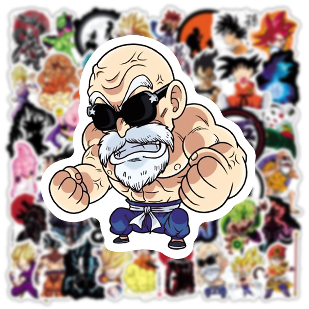 10/30/50/100 pçs dragon ball son goku adesivos anime legal dos desenhos animados decalques diy skate garrafa de água pvc adesivo à prova dwaterproof água brinquedos