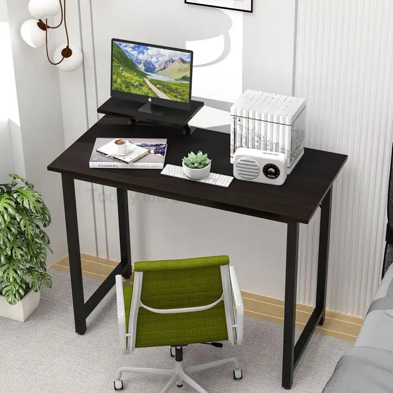 Mesa de estudo do computador mesa de trabalho mesa de madeira e metal com placa de armazenamento mesa de escritório para escritório em casa quarto hwc