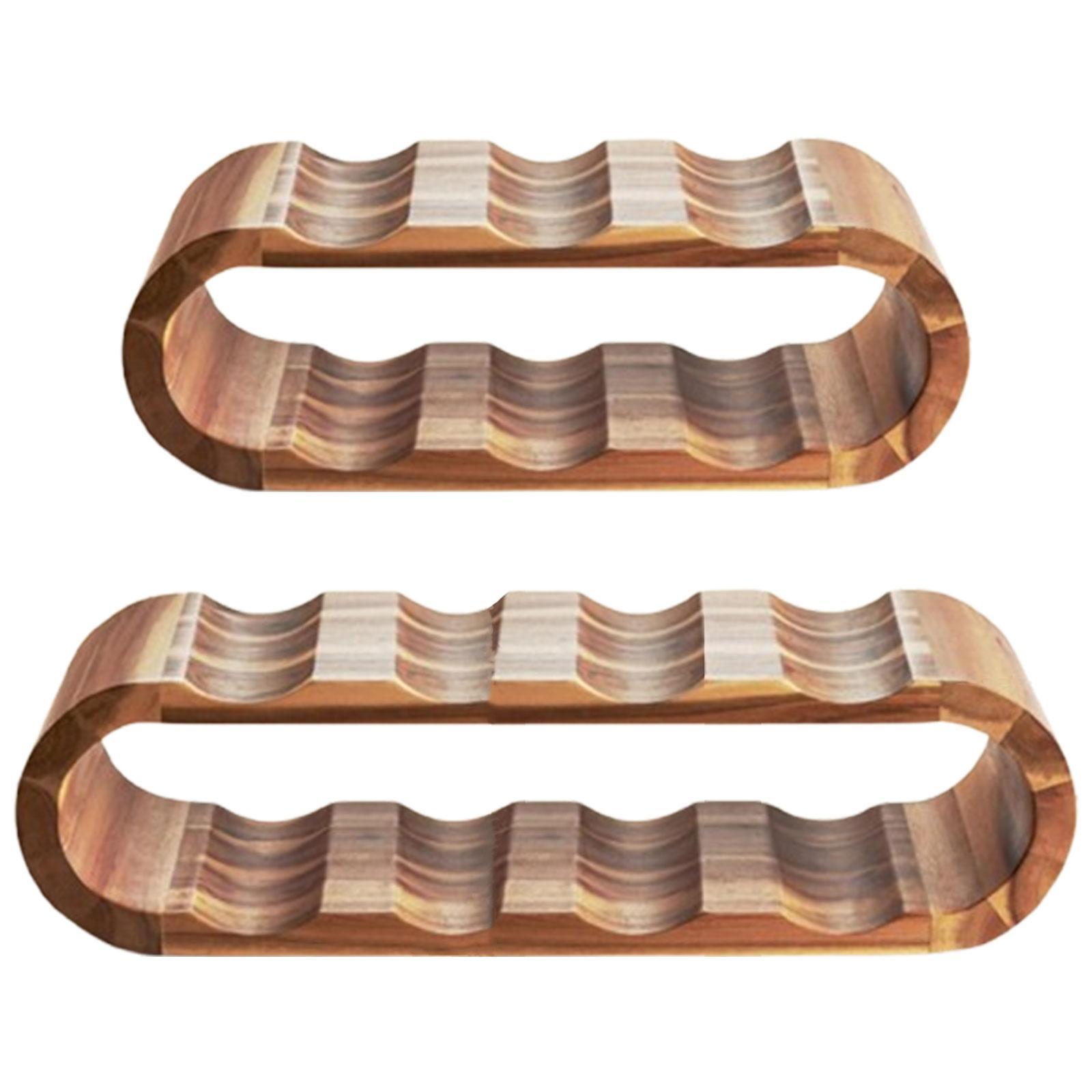 Wood Wine Rack Shelf Water Bottle Organizer Holder for Counter Kitchen Party