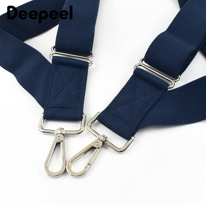 Deepeel 3.5*125cm Fashion Men's Adult Suspender 2 Clips Braces Metal Hook Buckle Suspenders Casual Jeans Suit Pants Accessories