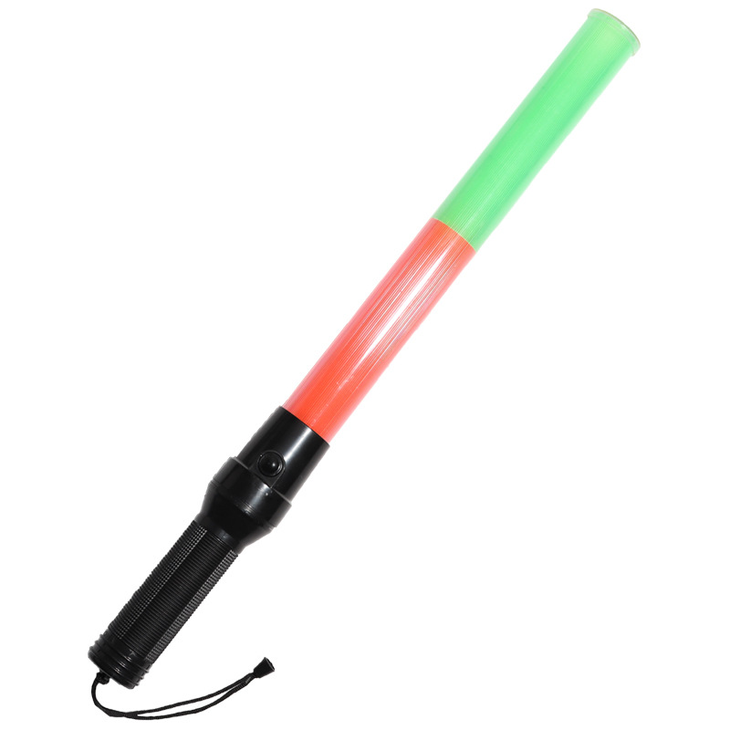 야외 LED 레드 그린 점멸등 도로 교통 신호 경고 하드 PVC 지팡이, Ref 안전 명령 도구, 54cm 길이