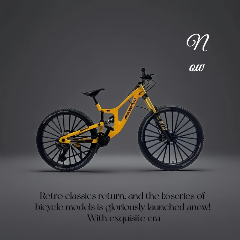 1:6 Scale Alloy Mountain Bike Model Realistic Gear Toy with Front & Rear Shock Absorbers for Bicycle Enthusiasts