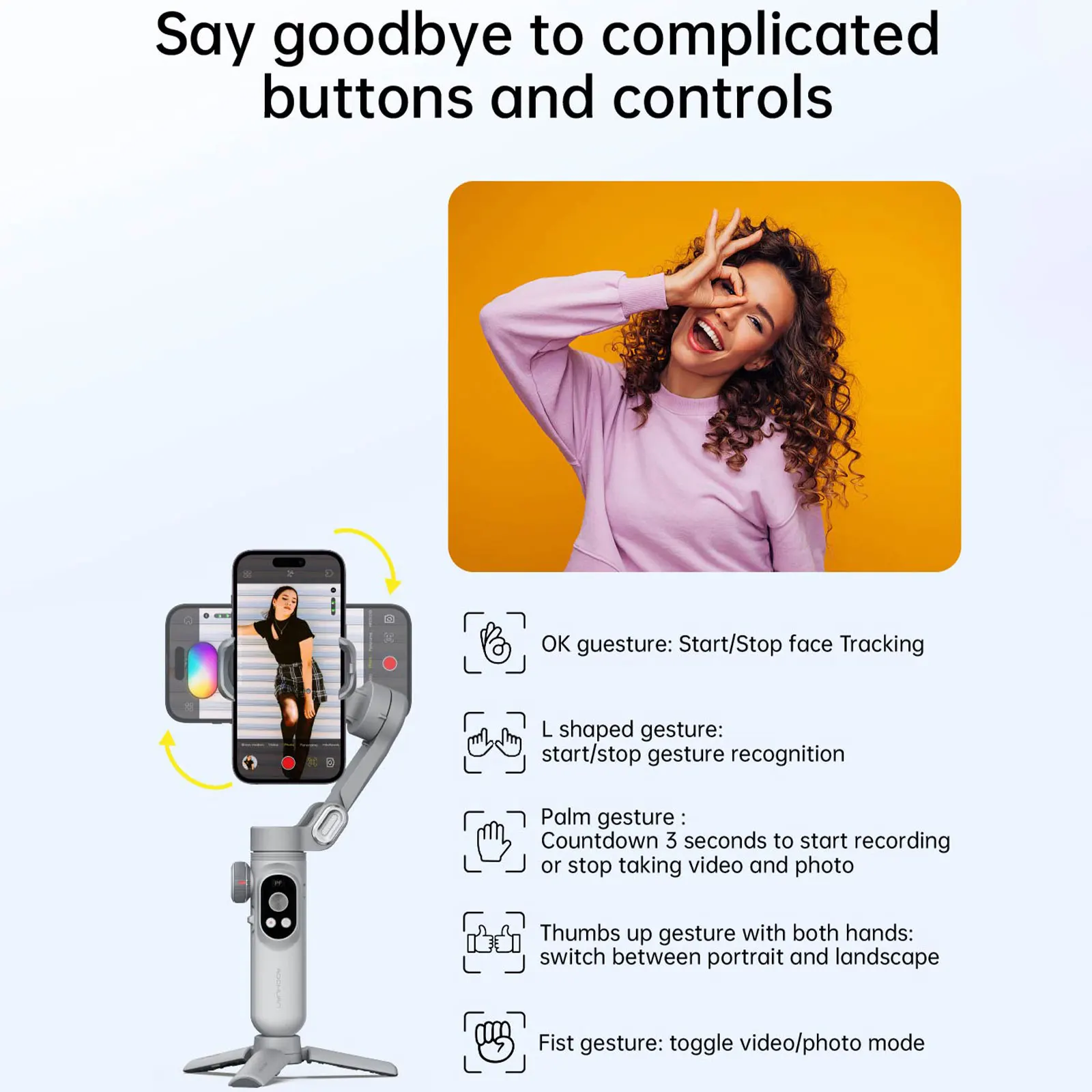 AOCHUAN Smart XPro 3 Axis Smartphone Gimbal Stabilizer For iphone And android Phone Stable shooting with RGB video fill light
