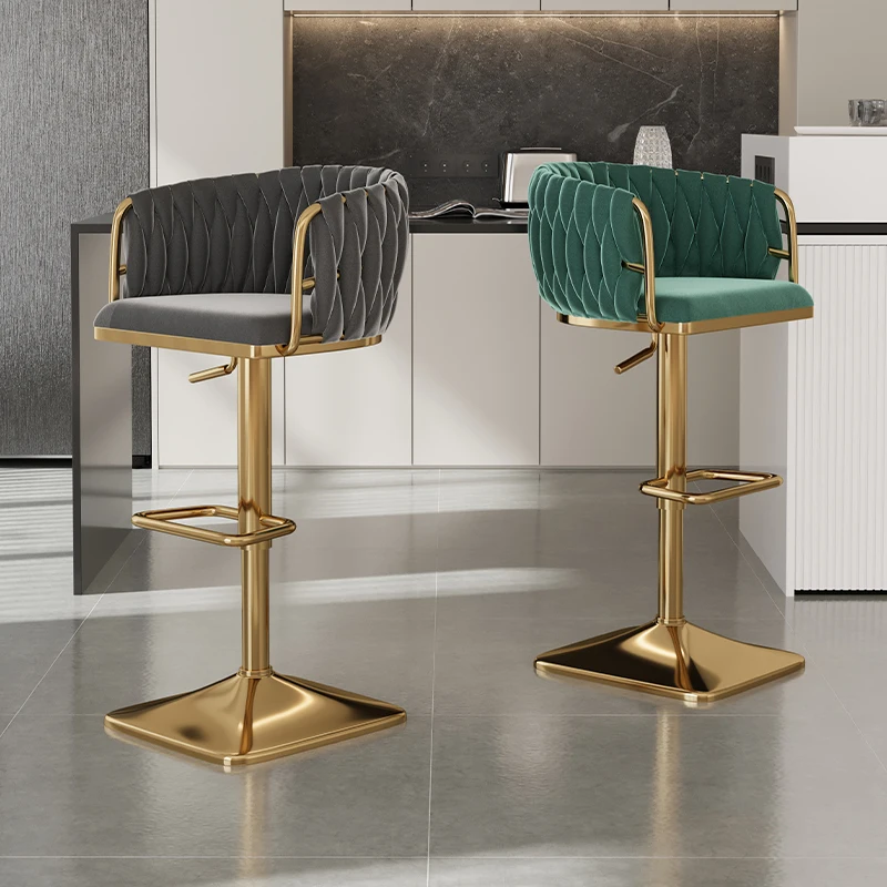 Silla de Bar, taburete de Bar giratorio, silla de Bar para el hogar, sillas altas de escritorio frontal de alta gama, taburete de sala de estar de moda