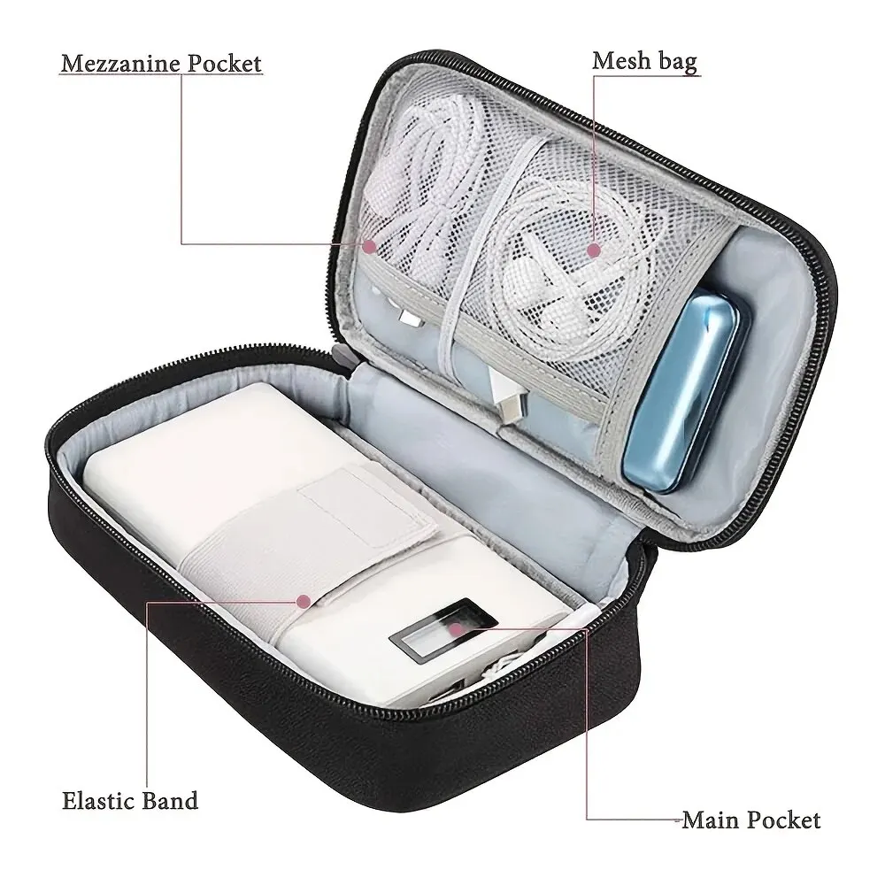 Electronics Travel Organizer แฟลชไดรฟ์ USB แบบพกพาอุปกรณ์เสริมสายไฟกันฝุ่นและกระเป๋าเก็บโทรศัพท์
