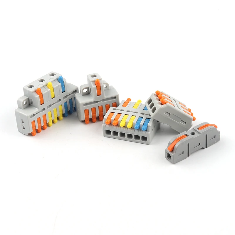 10PCS Universal Compact Wire Connector Splitter Quick สายไฟฟ้า Splice Terminal Block สําหรับ 28-12AWG ขนาดเล็กสายไฟ