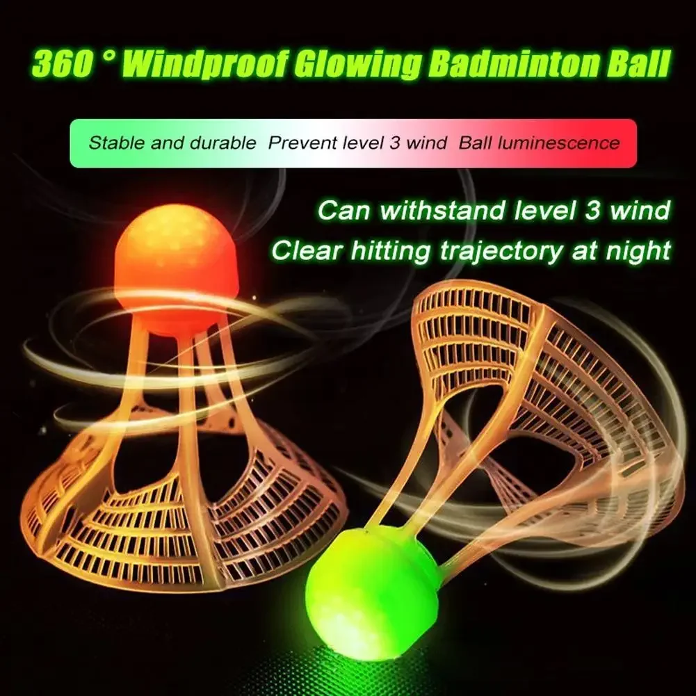 1 PC GLOW-In-The-Dark Windproof แบดมินตันแบดมินตันลูกบอลลมความต้านทานการฝึกอบรมอุปกรณ์เสริม Night อุปกรณ์กีฬากลางแจ้ง