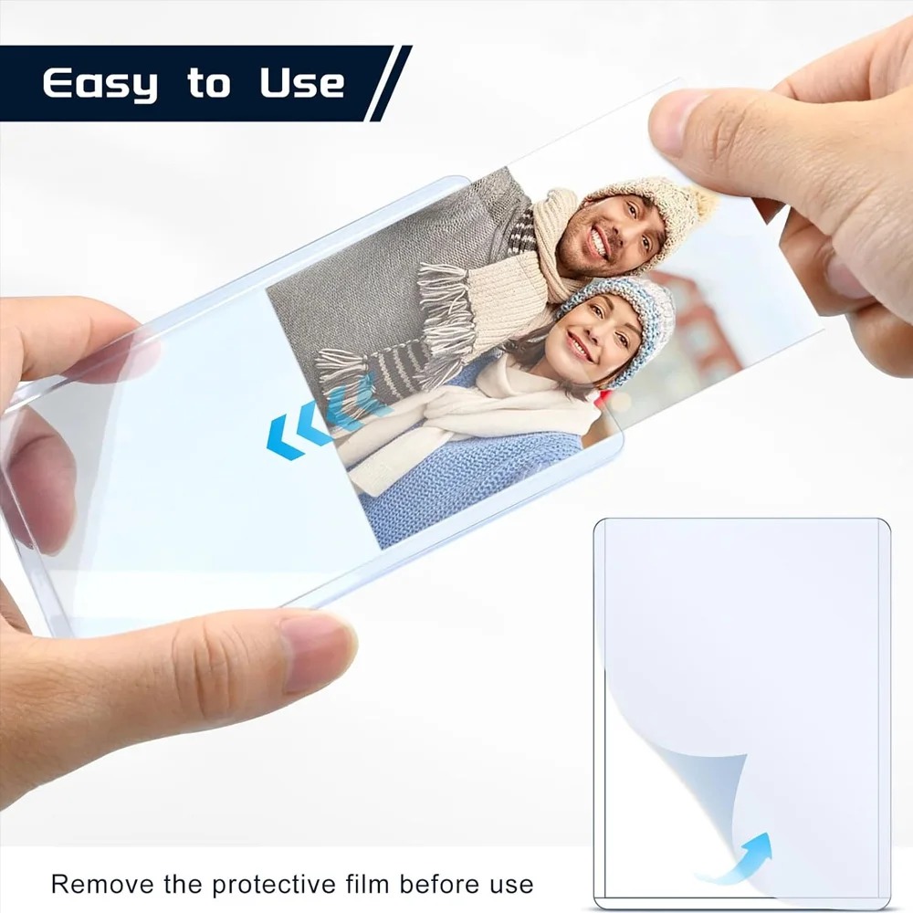 Funda transparente para tarjetas Kpop coreanas, con película protectora, tarjetero transparente, fundas para tarjetas de juego de fotos de ídolo, 35PT, 1-50 Uds.