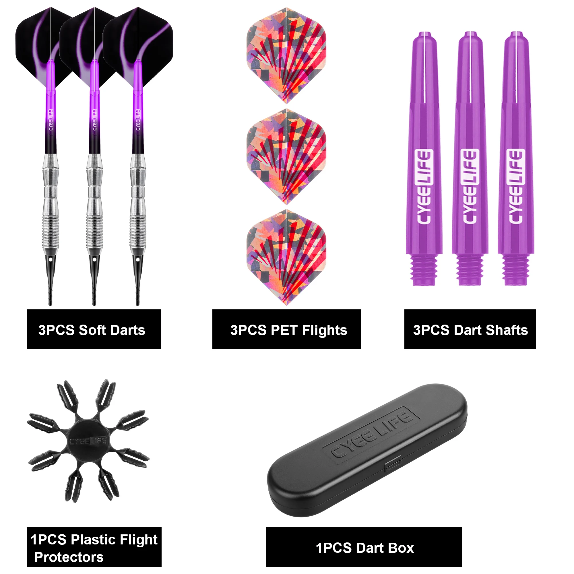 CyeeLife 18g Soft Tipped ลูกดอก Professional ในร่มพลาสติกเคล็ดลับลูกดอกชุดสําหรับอิเล็กทรอนิกส์ Dartboard เกมกล่องเก็บพลาสติก