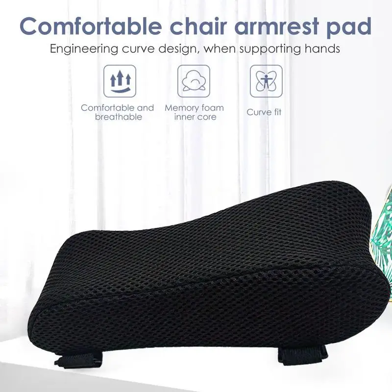 Almohadillas ergonómicas para reposabrazos, cubierta para reposabrazos, almohadillas para reposabrazos, soporte cómodo, coderas para silla con correas ajustables para oficina