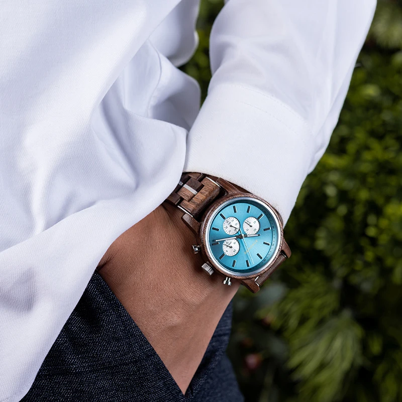 BOBO BIRD-reloj analógico de madera para hombre y mujer, nuevo accesorio de pulsera de cuarzo resistente al agua con cronógrafo grabado, complemento masculino de marca de lujo con fecha automática