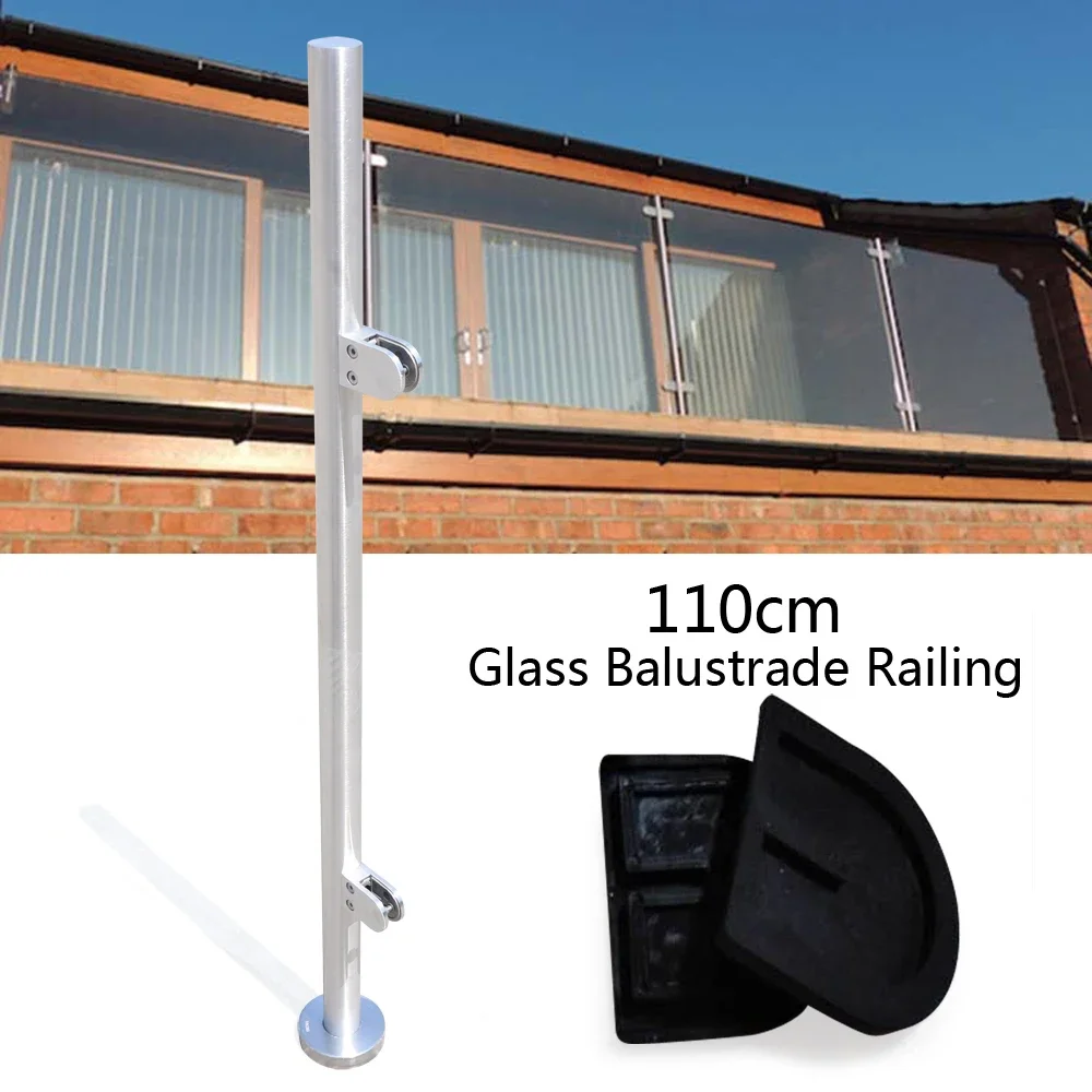 Poste de barandilla de acero inoxidable 316, extremo/esquina central de 110cm para escaleras de ático, varias barandillas, herramienta de protección de seguridad
