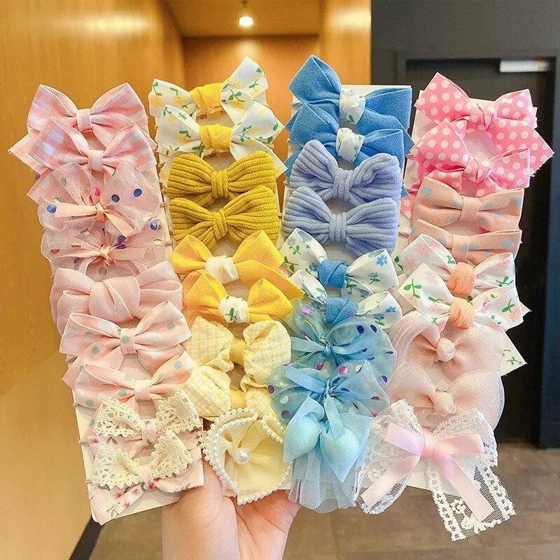 10pcs อุปกรณ์เสริมผมสาว Scrunchies ความงาม Lacos De Cabelo Infantil วงเด็ก Bandeaux Elastiquec Headbands Bandes น่ารัก
