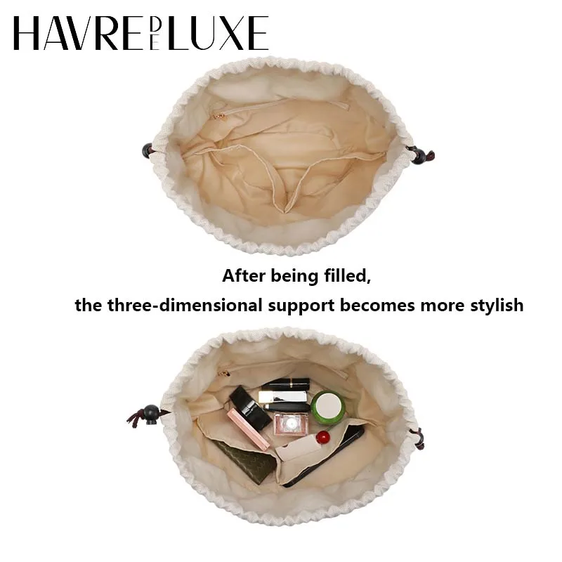 Drawstring bag organizer insert shoulder strap for Anagram Basket straw woven bag support inner liner bags accessories