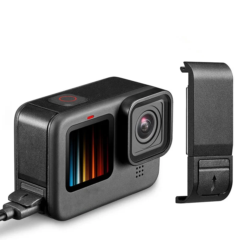 GoPro Hero 13/12/11/10用交換用サイドドアバッテリーカバーシリコンケース（ブラックアクションカメラアクセサリー）