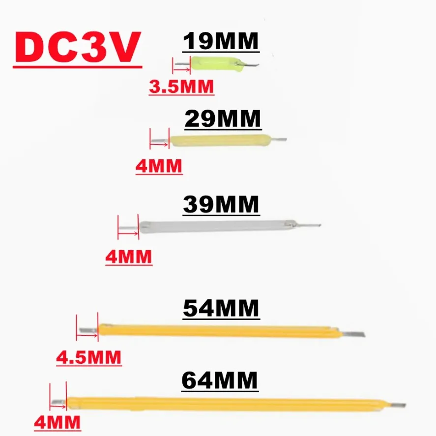 10PCS 3V COB LED Filament Edison หลอดไฟอะไหล่หลอดไส้ไดโอดอุปกรณ์เสริมหลายสีวันหยุดตกแต่ง