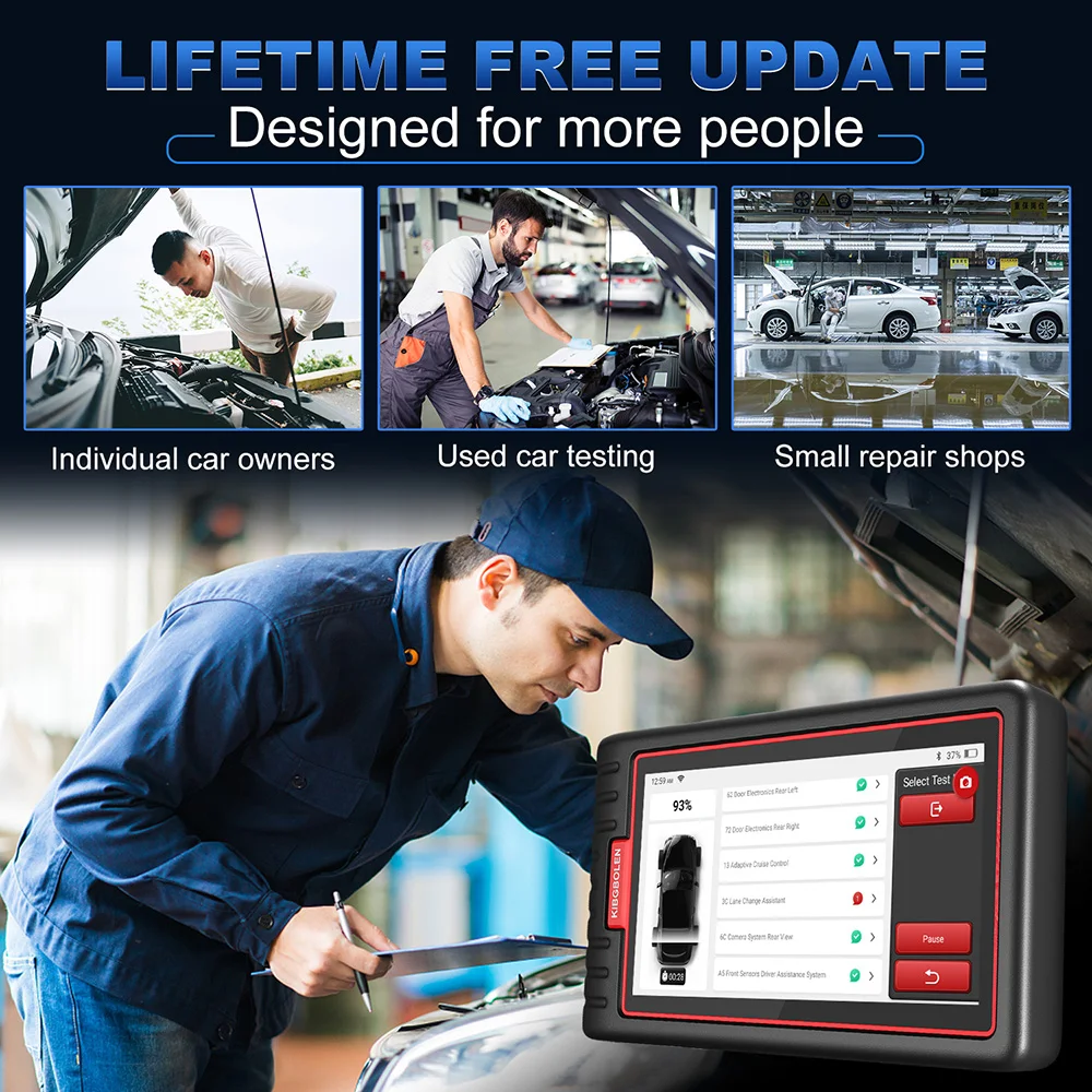KINGBOLEN S6 Deutscher OBD-Automobilscanner, Bluetooth, alle System-Autodiagnosetools, 28 Resets, IMMO/BMS/TPMS/ABS-Blutung, lebenslang kostenlos