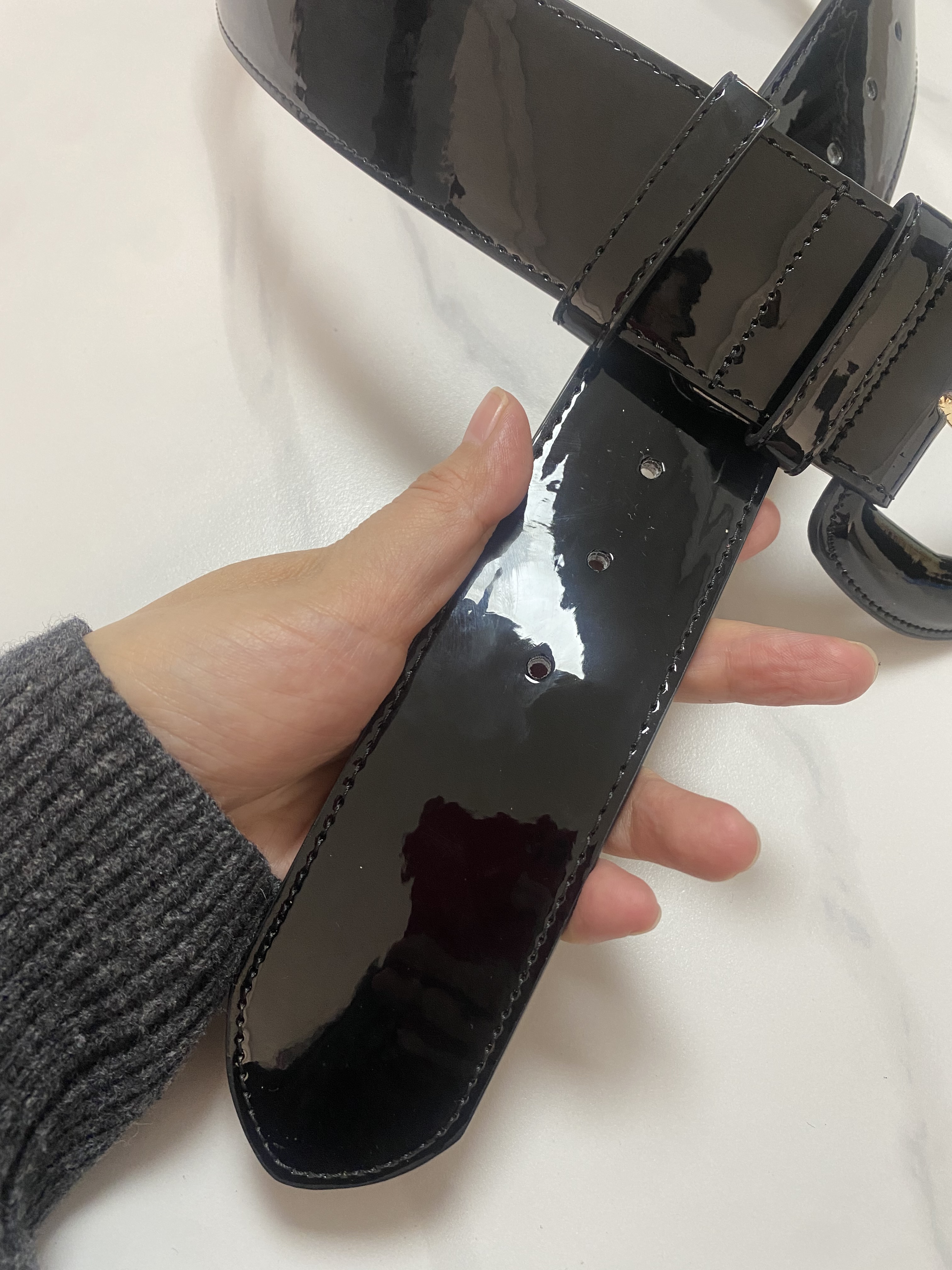 Espartilho de couro PU para mulheres, feminino, cós, decoração de vestido, cinto largo, patend de moda, J161