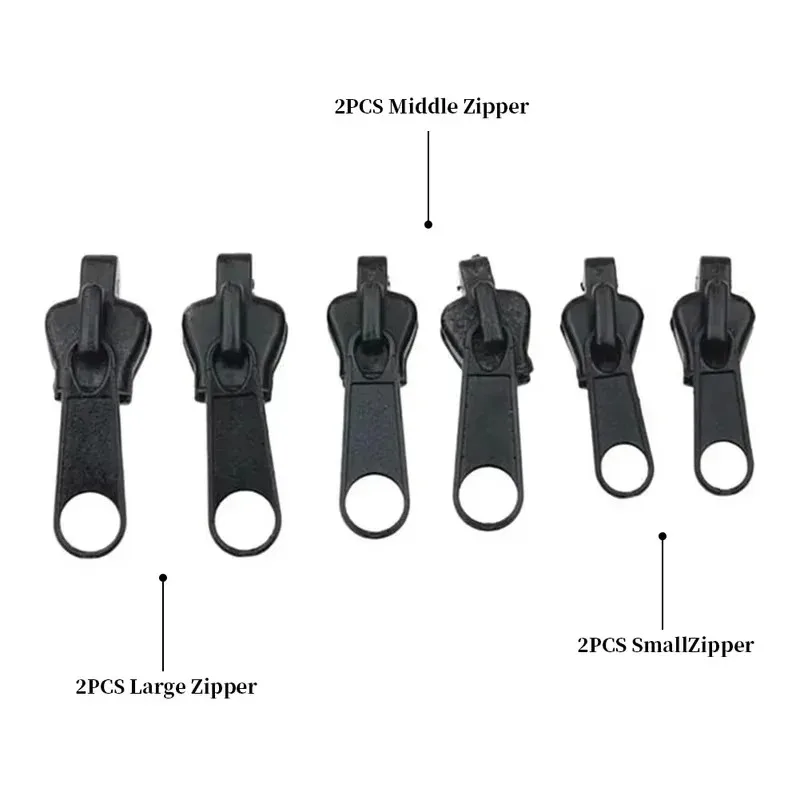 Kit di riparazione cerniera universale istantanea in 3 dimensioni, cursore con cerniera di ricambio, denti, salvataggio, cucito, vestiti, cerniere, accessori per utensili