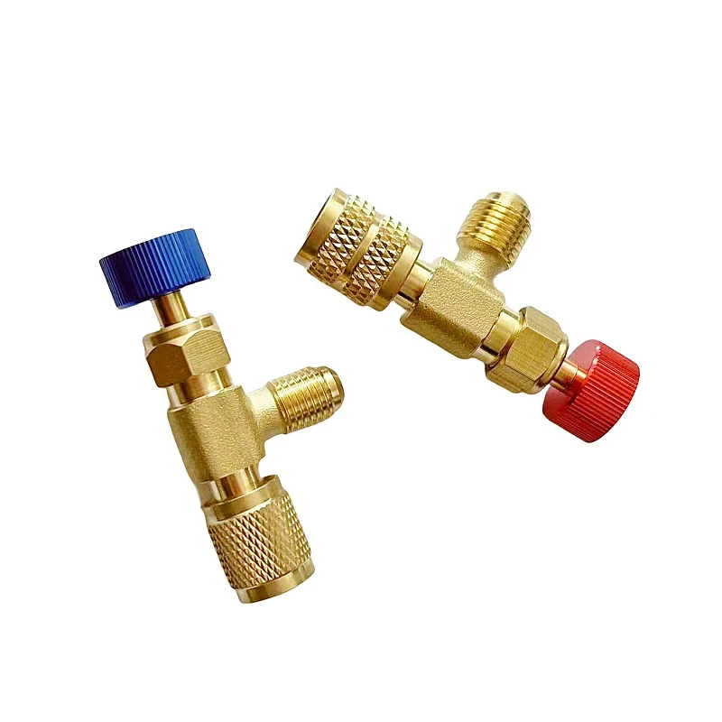 Refrigeration Charging Air Conditioning Adapter For R410A R22 1/4" Liquid Safety Valve Hose R22 Copper Adapter Hand Tool