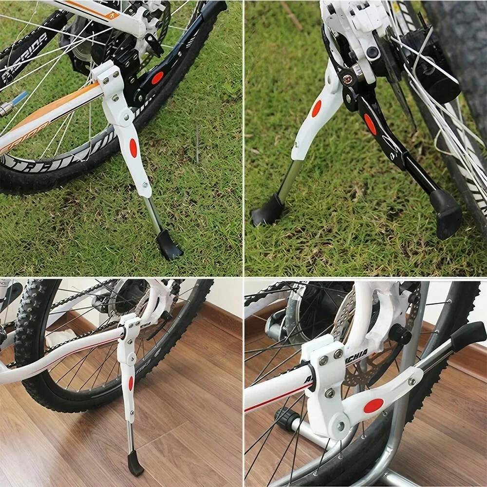 Suporte de estacionamento ajustável para bicicleta, suporte lateral para bicicleta de montanha de 22 24 26 polegadas