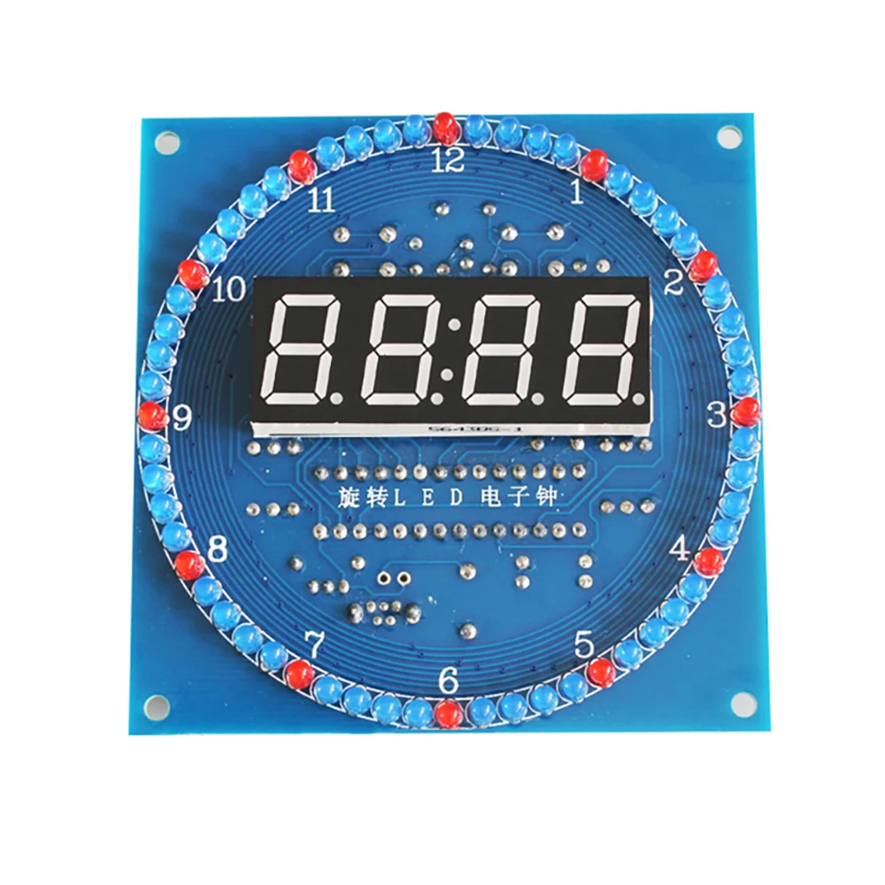 Rotating LED DIY Electronic Clock Kit DS1302 Digital Clock Light Controlled Temperature Display Microcontroller Welding