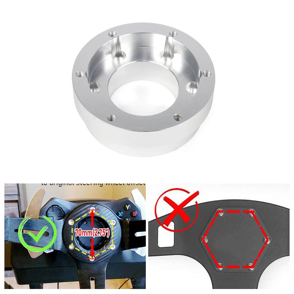 Placa adaptadora de volante de 13/14 polegadas, 70mm, pcd, volante de corrida, modificação de jogo de carro para logitech g29 g920 g923