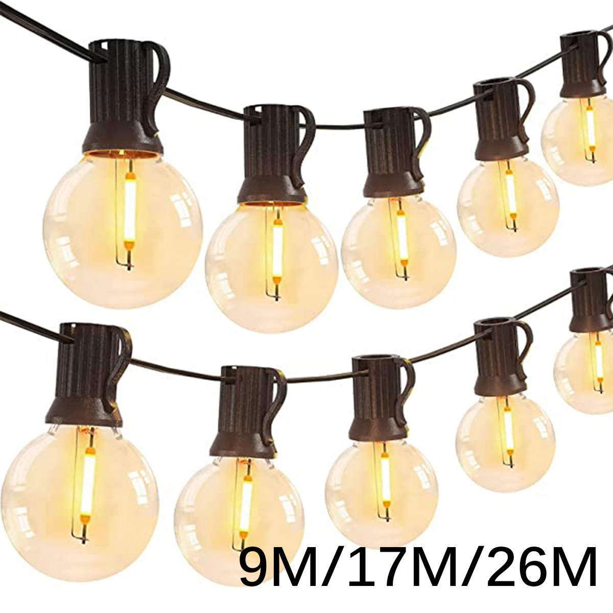 Guirnalda de luces LED para exteriores G40, guirnalda de fiesta, bombillas de globo regulables, lámpara de hadas para calle, Patio, jardín, Camping, decoración de terraza