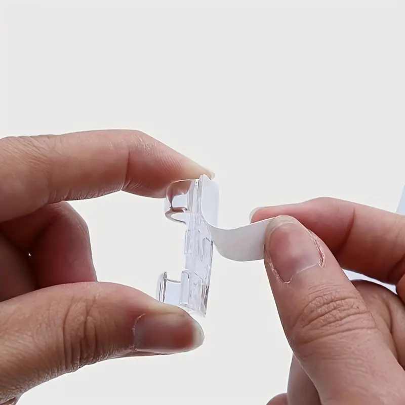 Clear Plastic Cable Clips - Transparent Wire Organizers for Wall & Desk Cable Management, Adhesive Cord Holders