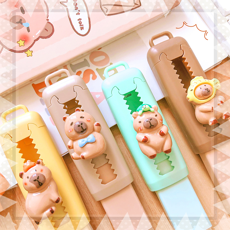 Kawaii เครื่องเขียนความงามเครื่องเขียนอุปกรณ์สํานักงานโรงเรียนของขวัญเด็กยางลบน่ารัก Capybara ยางลบตลกยาง