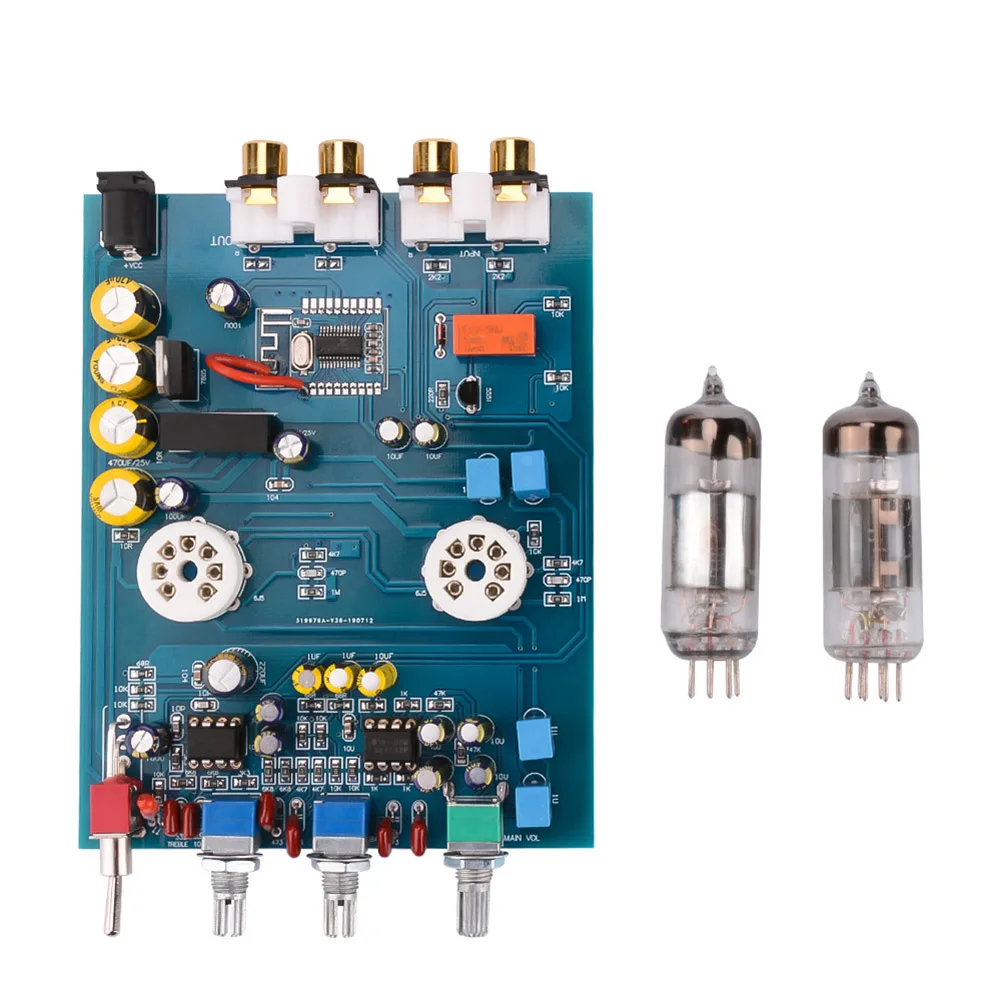 Bluetooth真空管プリアンプ6j5,発熱,ne5532アンプ,トーンコントロールパネル