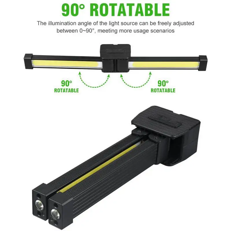 Gym Lamp for Posing,7th Gear Dimming,Portable Magnet LED Flashlight with Hanging Hook,Handheld USB Rechargeable Worklight