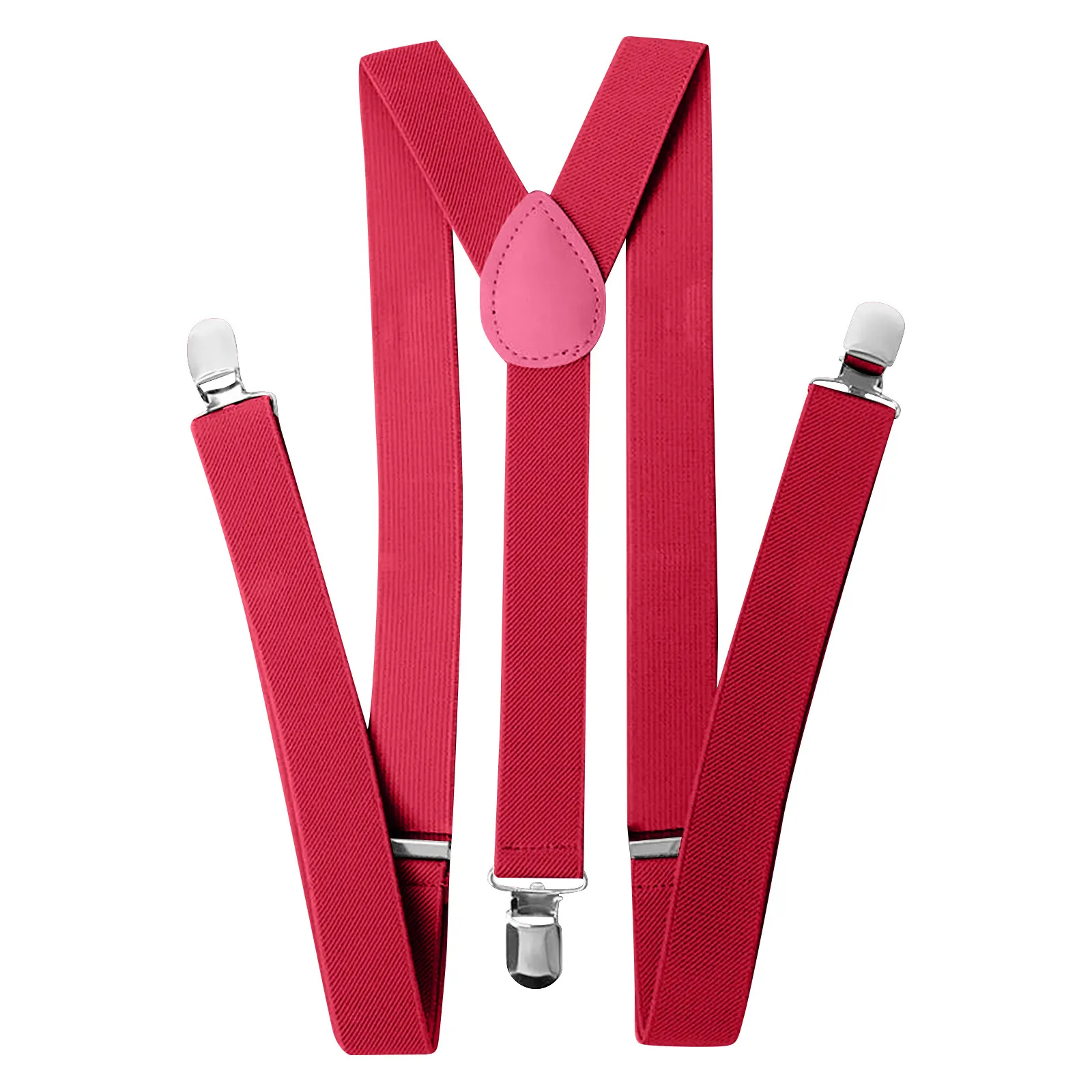 Bretelle in pelle elasticizzate regolabili e solide, tutore per la schiena a Y unisex, cinturino colorato con clip per accessori quotidiani per la festa nuziale
