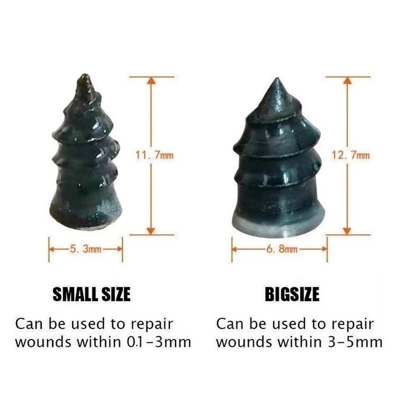 Conjunto de unhas de borracha para reparo de pneus de carro a vácuo, kit de ferramentas de reparo sem câmara de ar para motocicleta e caminhão