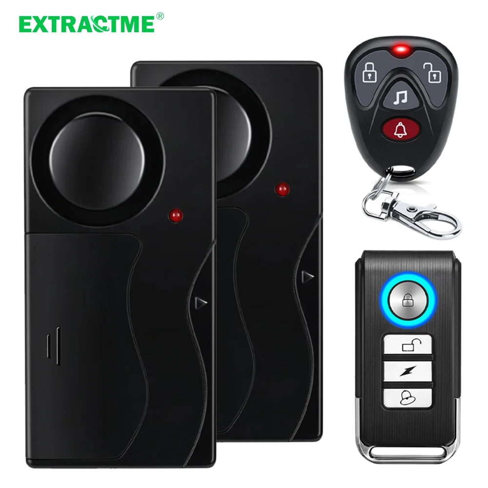Громкая сигнализация Extractme 110 дБ, беспроводная вибрационная сигнализация с дистанционным управлением, противоугонная сигнализация, охранная сигнализация для велосипеда, мотоцикла, автомобиля