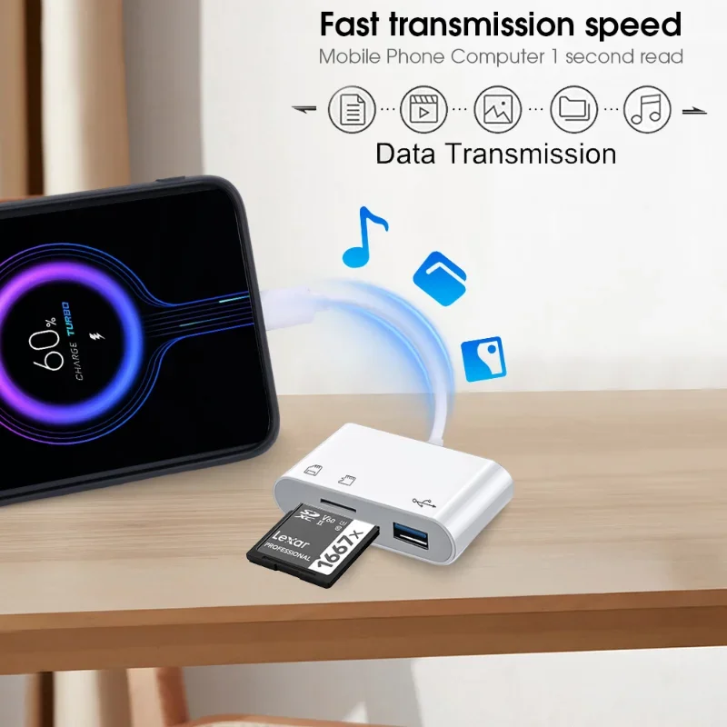 Adaptador 3 en 1 tipo c a USB C A OTG, convertidor Hub para Samsung, Xiaomi, Android, portátil, tableta, multipuerto, tarjeta de memoria SD TF
