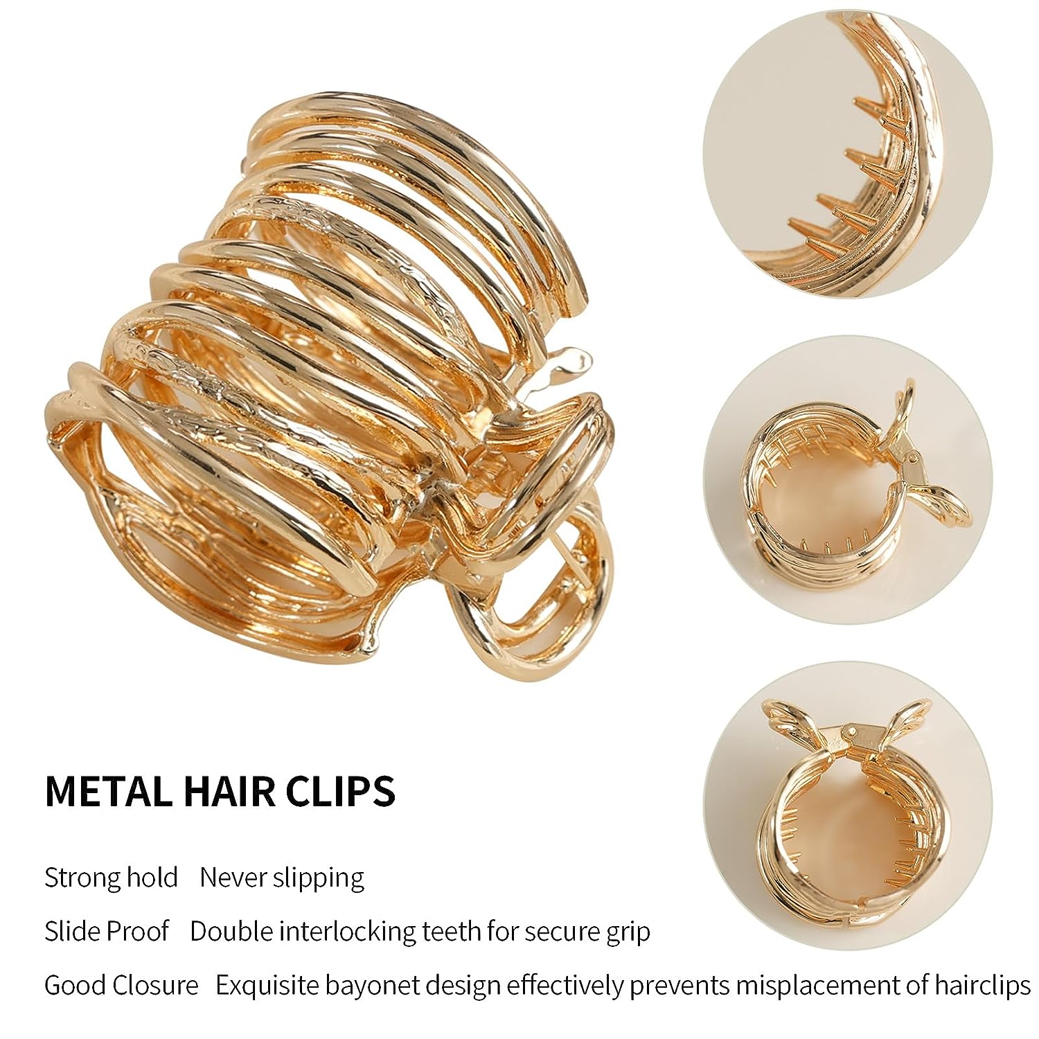 Fermagli per capelli geometrici vuoti color oro moda Artiglio per capelli in metallo Croce Fermaglio per capelli Fascia per capelli Granchio Accessori per capelli donna