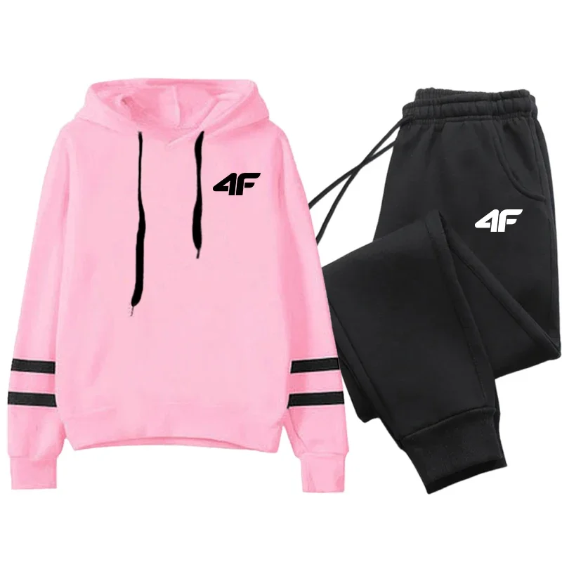 Heiße Verkäufe Damen-Trainingsanzug-Hoodies, gestreift, lässig, einteilig, Sweatshirts und tägliche Jogginghosen, Komfort, Outdoor, Joggen, Sport
