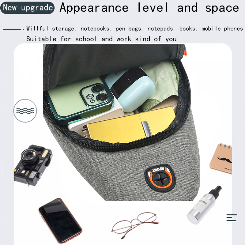 Bolsa de peito de grande capacidade com vários bolsos, elegante e versátil, pode ser usada diagonal ou em um ombro